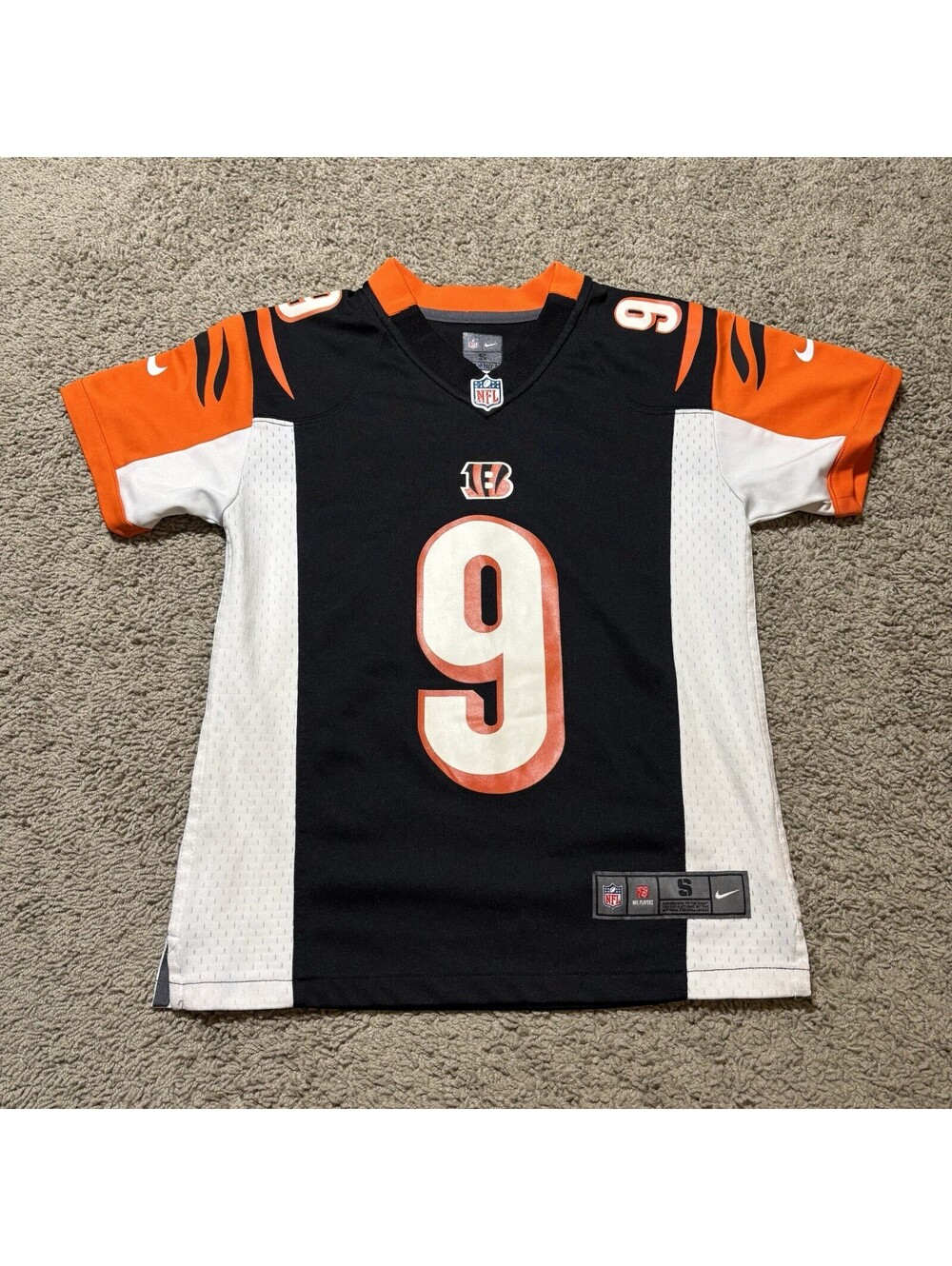 Nike NFL Cincinnati Bengals Joe Burrow #9 On Field Jersey Youth Small 8 Black